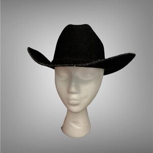 Carl Lop Black felt Cowboy Hat